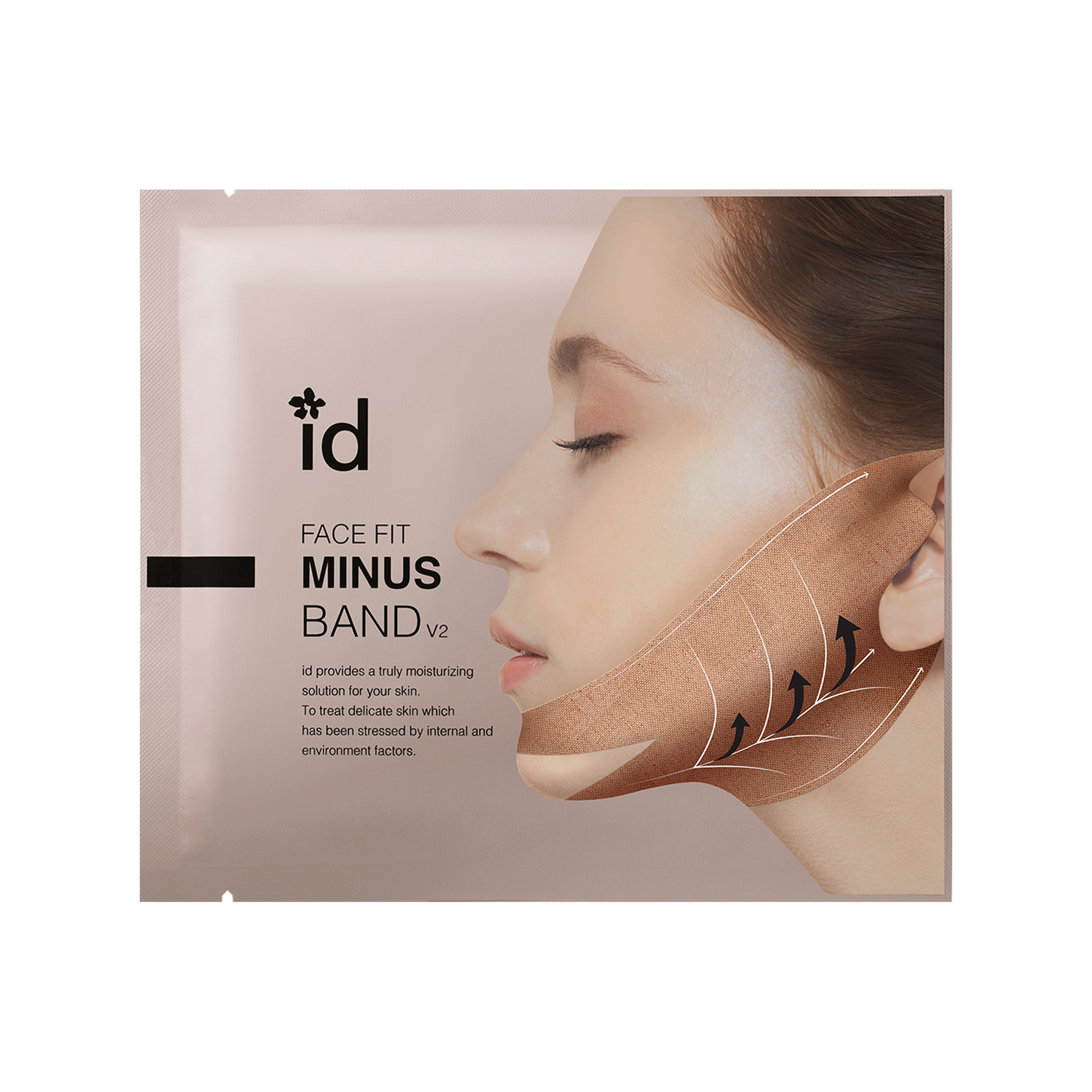 Face Fit Minus Band V2 (4 pack) – V-line lifting collagen mask with peptides for firming and lifting the jawline. Chin strap for double chin reduction and improved skin elasticity, ideal for at-home use by women.