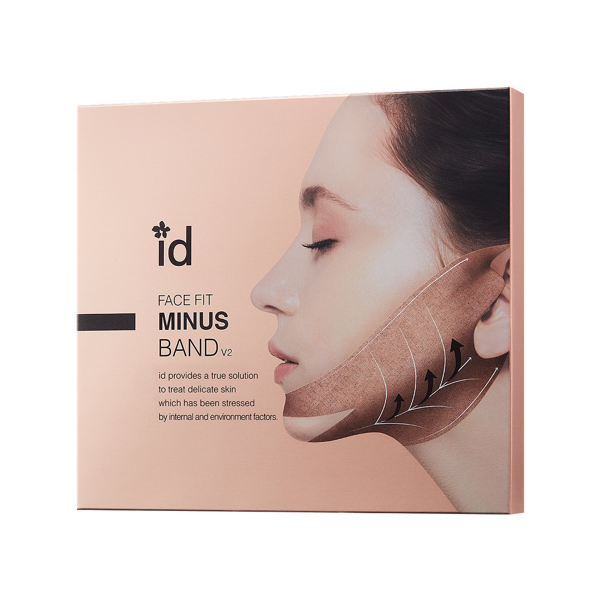 Face Fit Minus Band V2 (4 pack) – V-line lifting collagen mask with peptides for firming and lifting the jawline. Chin strap for double chin reduction and improved skin elasticity, ideal for at-home use by women.