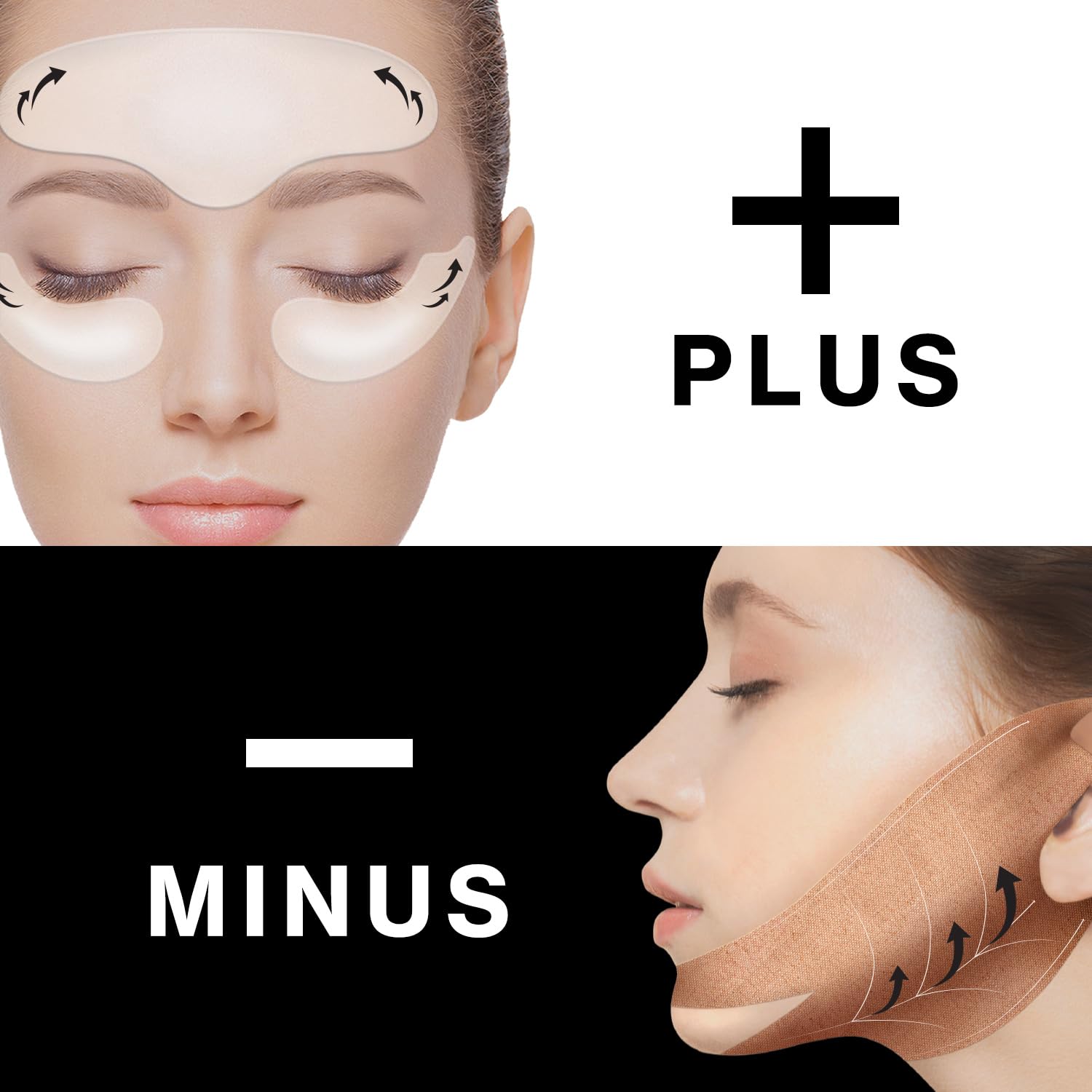 Face Fit Minus Band V2 (4 pack) – V-line lifting collagen mask with peptides for firming and lifting the jawline. Chin strap for double chin reduction and improved skin elasticity, ideal for at-home use by women.