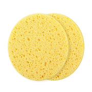 Two yellow sponges on a white background