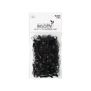 Pack of black tape hair bands with Belotty branding on a white background