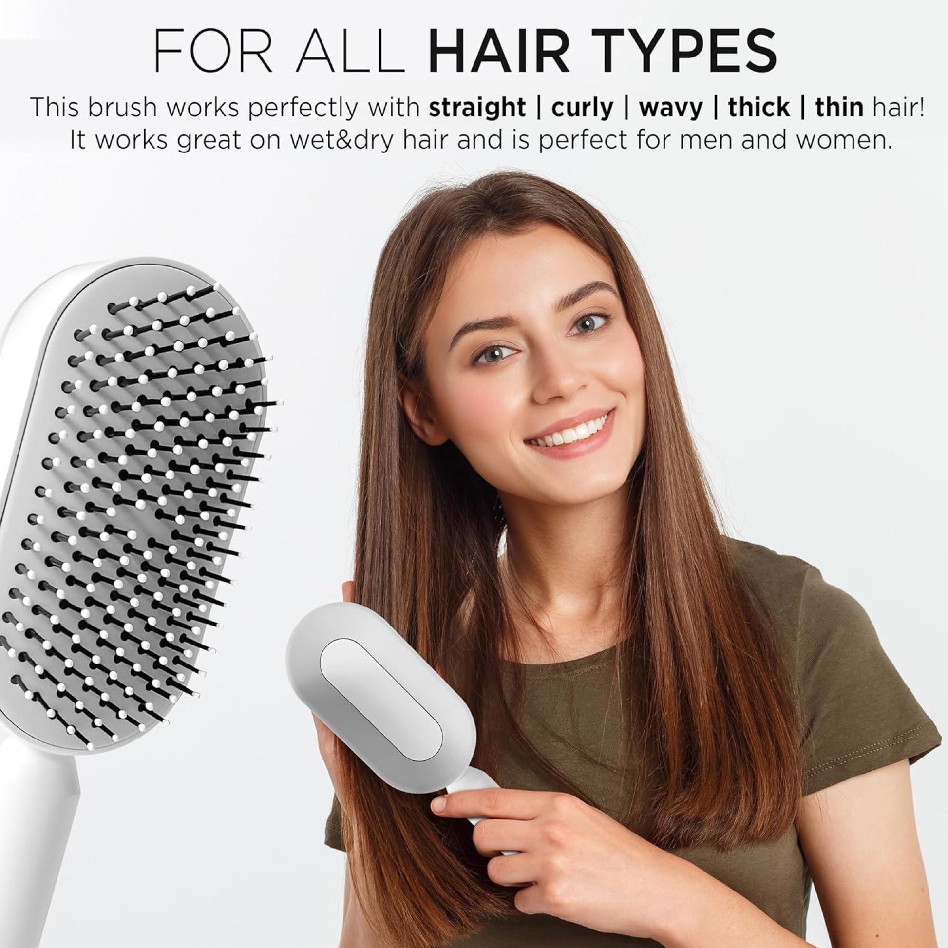 Lux brush 2.0 Self-Cleaning Hair Brush For Wet and Dry Hair - Filler Lux