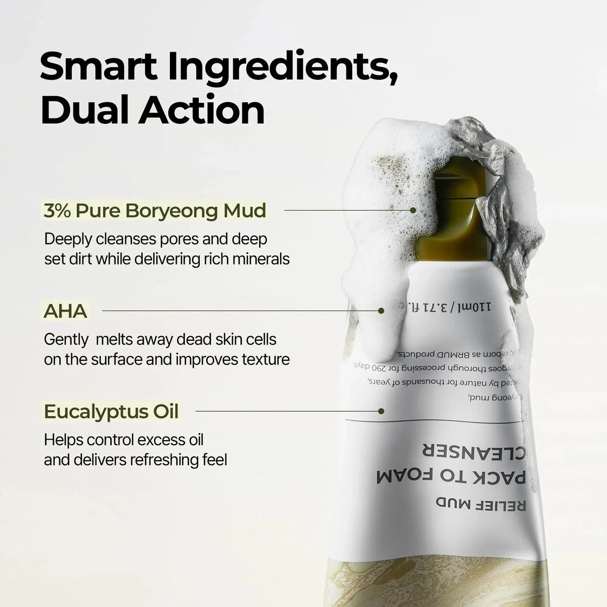BRMUD Recovery Mud Pack to Foam Facial Cleanser BRMUD