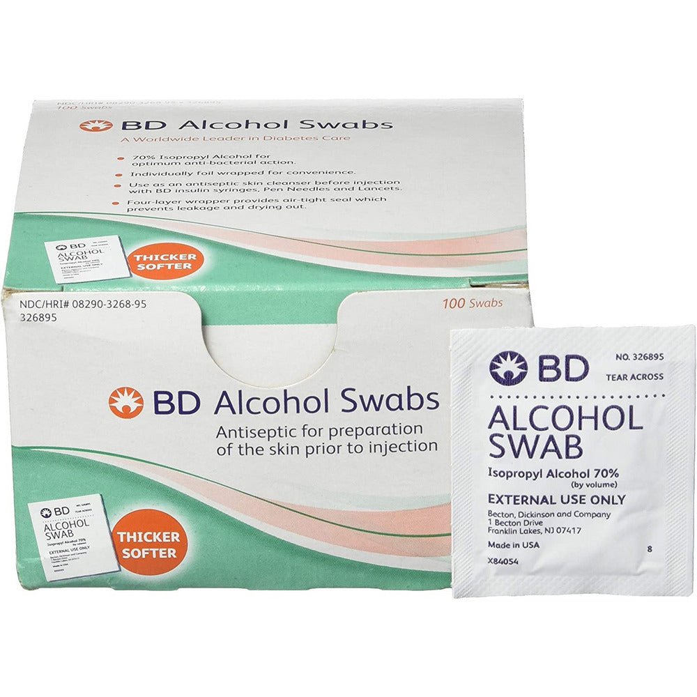 BD Alcohol Swabs 100 Each White - Filler Lux