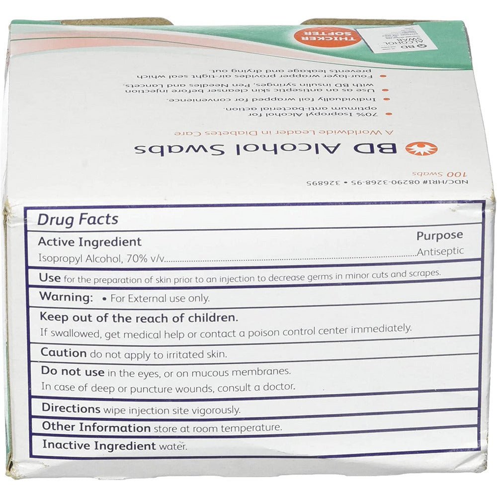 BD Alcohol Swabs 100 Each White - Filler Lux