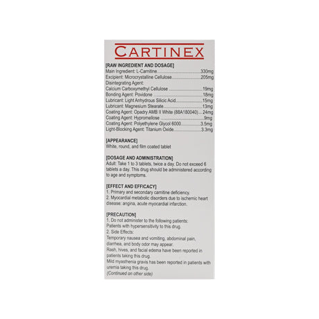 Cartinex L - Carnitine 330mg - Filler Lux™ - Supplements - Nexus Pharma