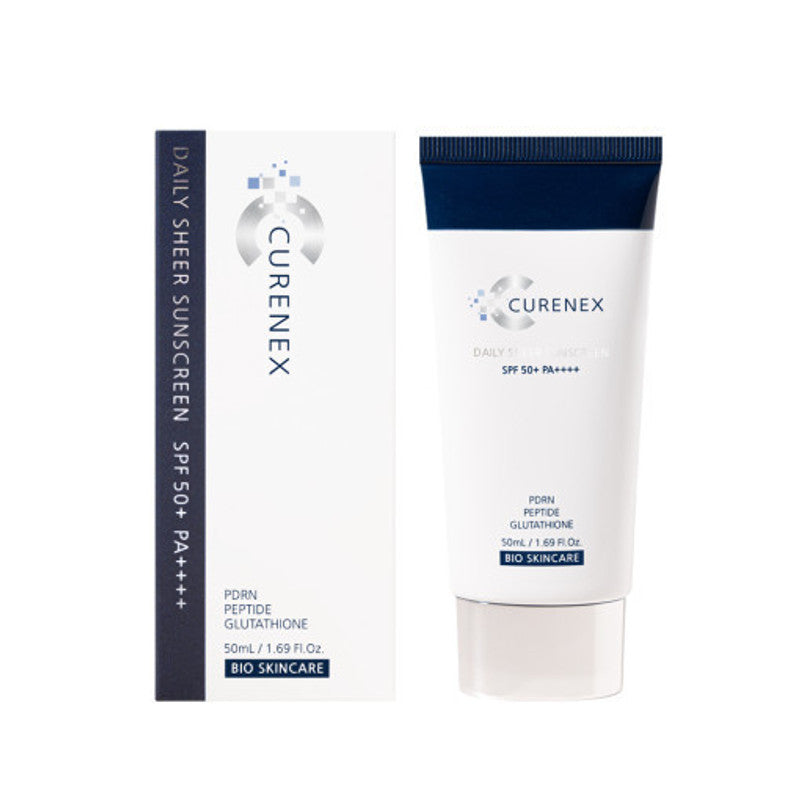 Curenex sunscreen tube and packaging on a white background