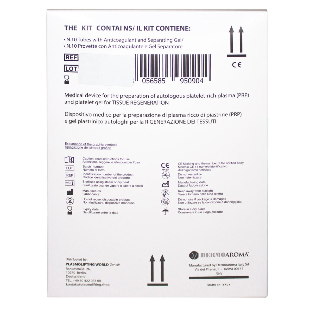 D-PRP Plasmolifting PRP Gel Tubes - Filler Lux™ - PRP - Dermoaroma