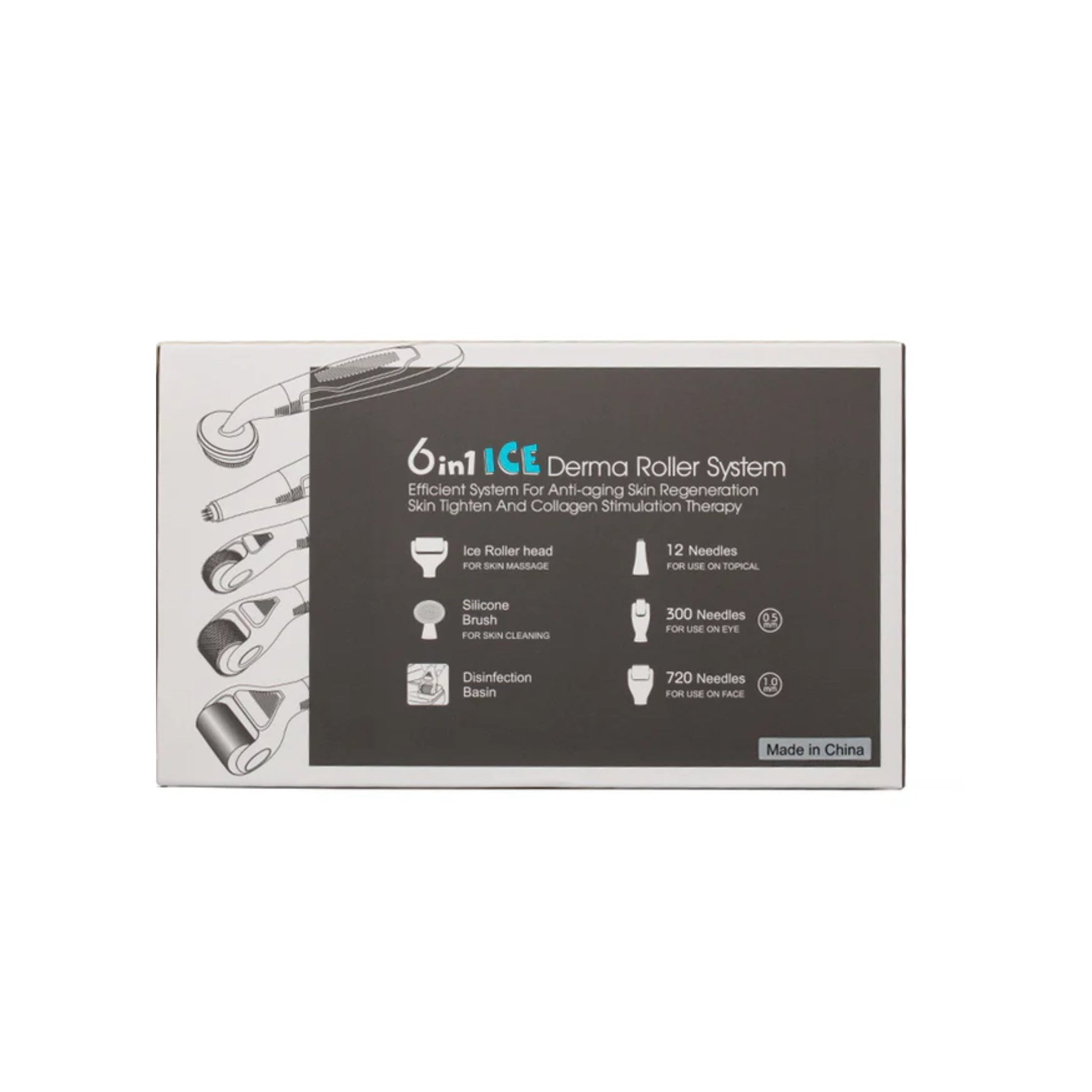 Derma Roller + Ice Roller 6 in 1 Kit 720 Microneedles - Filler Lux